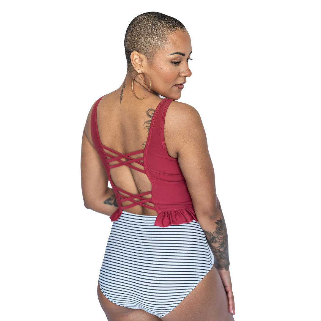 Criss Cross Back Tankini Top