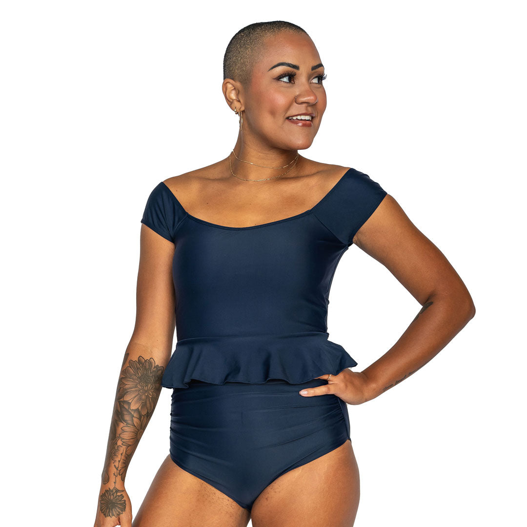 Bardot Peplum Tankini Top