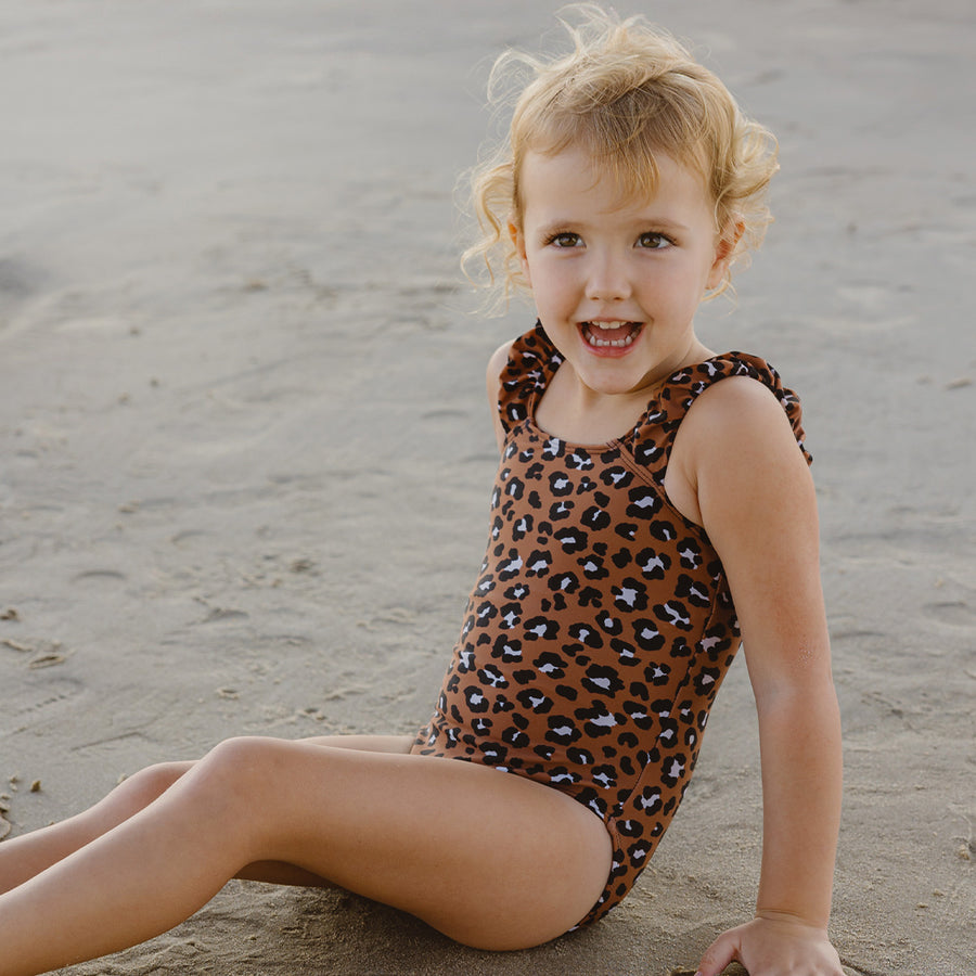 Puffy Sleeve One Piece Swimsuit (Girls)