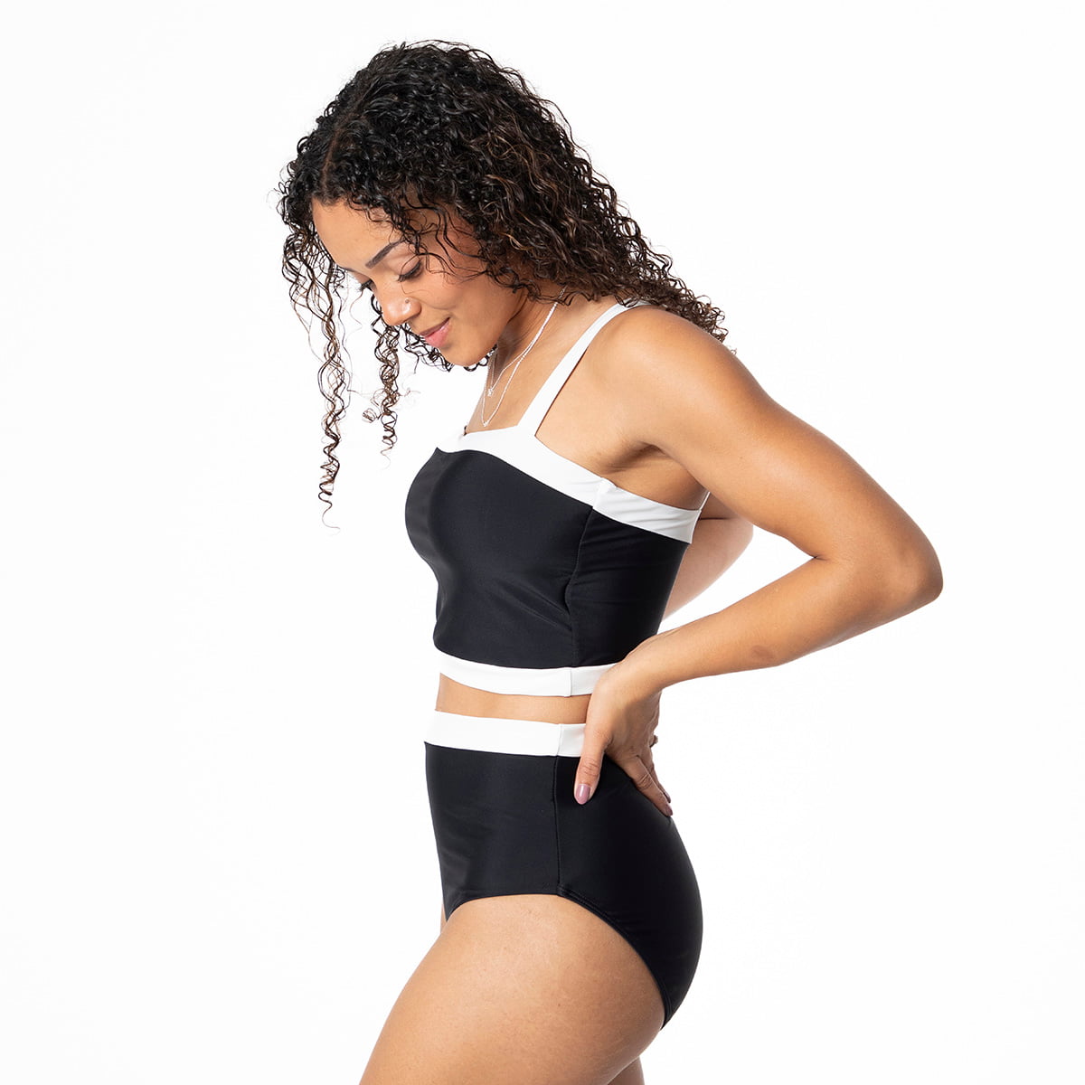 Square Neck Outline Tankini Top, thumbnail image 3 of 4