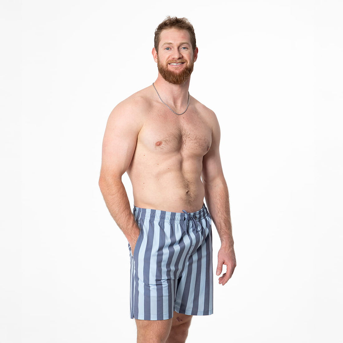 Cruiser Shorts, Ocean Blue Stripes / XS, main product image by Janela Bay