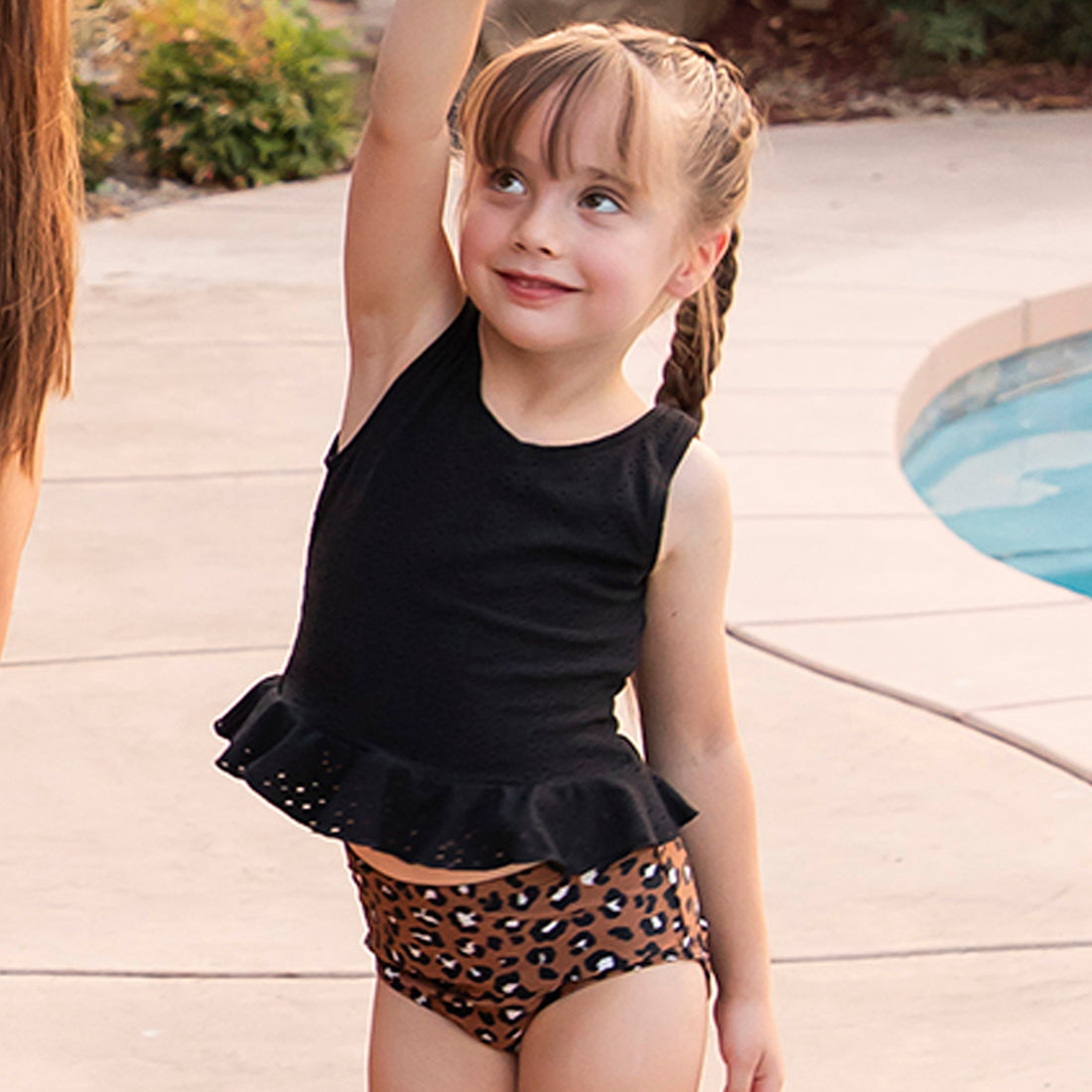Original High Waist Bottoms (Girls), Leopard / 2T, main product image by Janela Bay