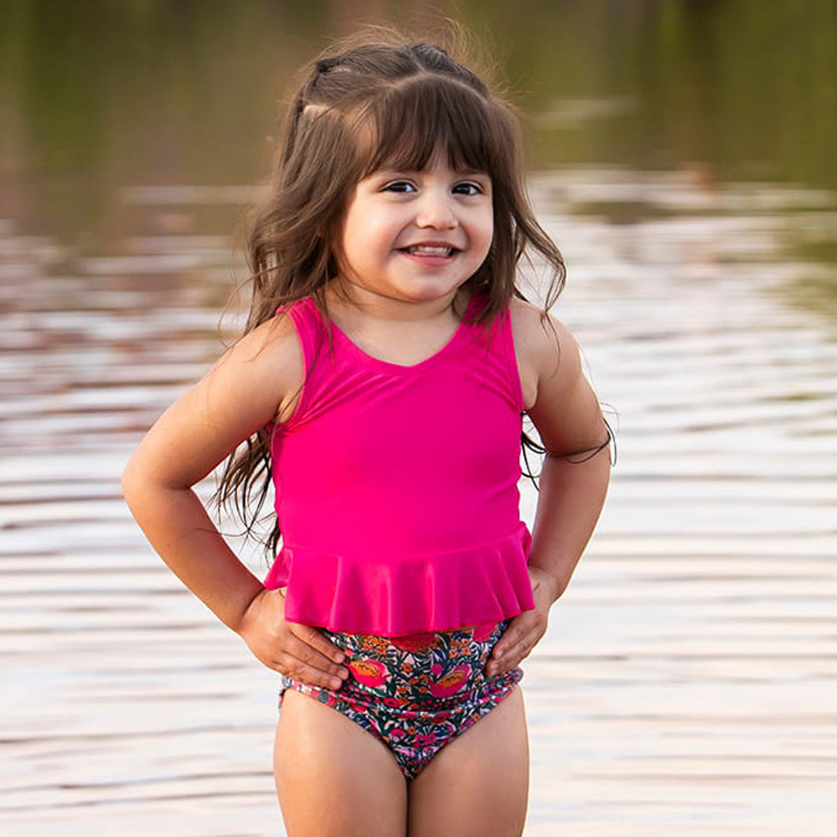 V Neck Peplum Tankini Top (Girls), image 5 of 9