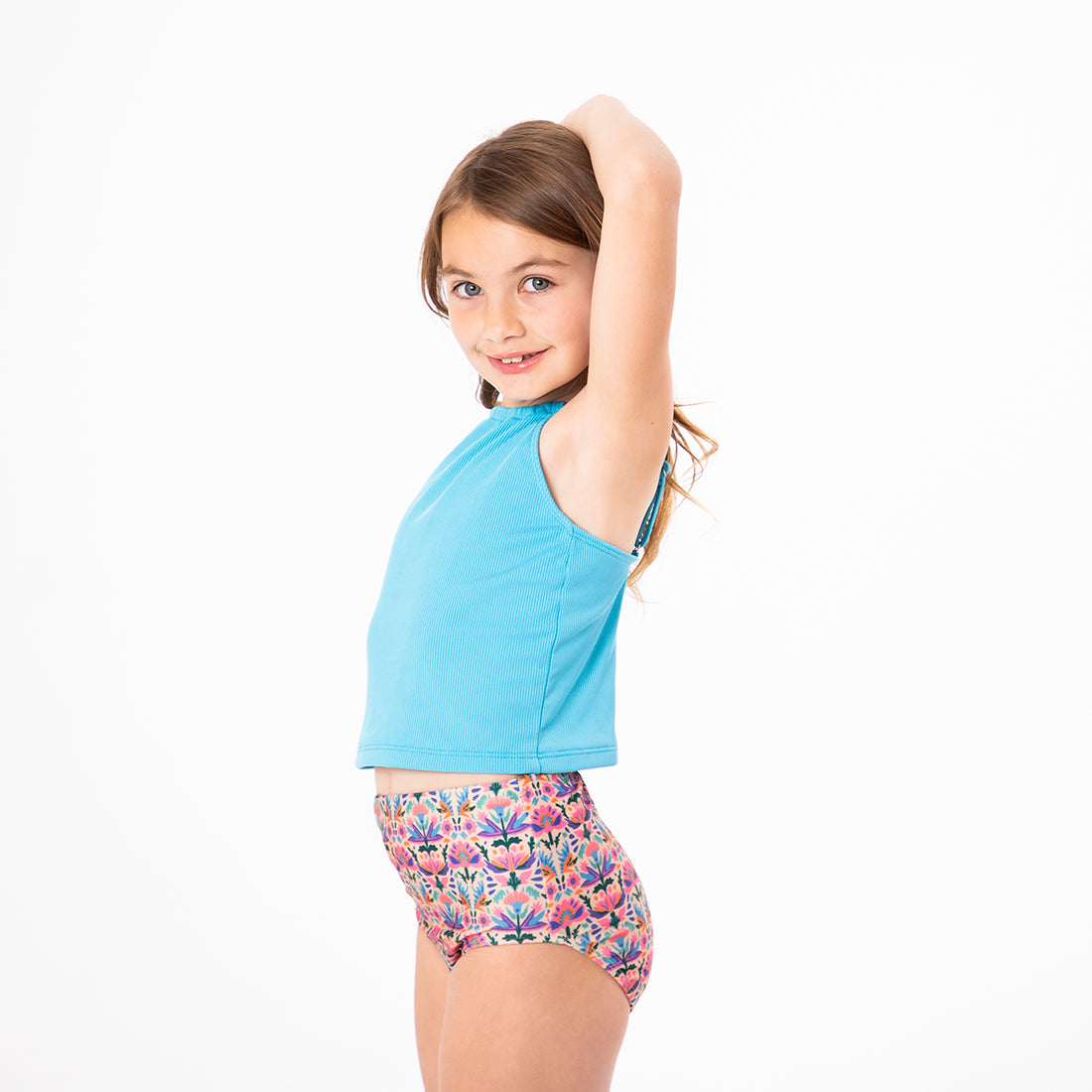 High Neck Crop Tankini Top (Girls) by Janela Bay
