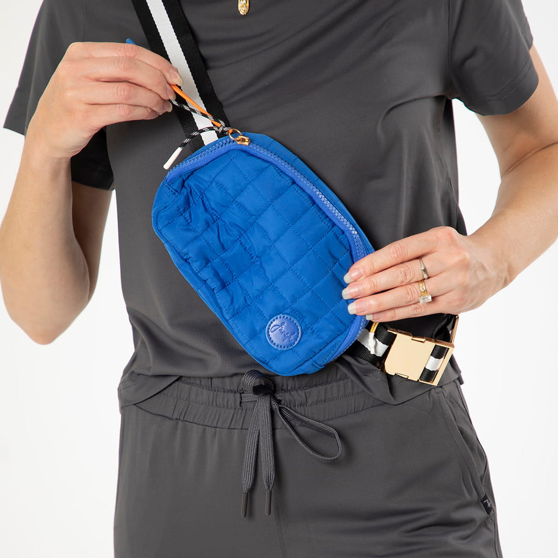 Quilted Belt Bag, Royal Blue, alternate product image by Janela Bay
