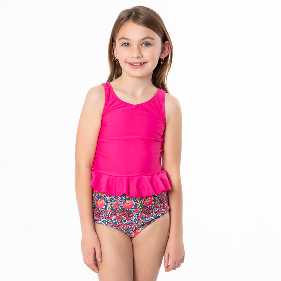 Alternate view of V Neck Peplum Tankini Top (Girls) by Janela Bay