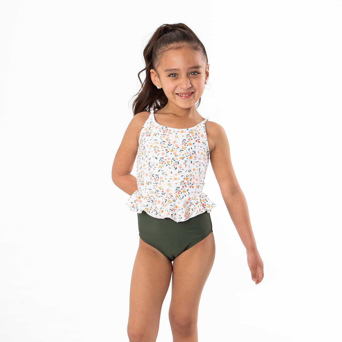 Scoop Neck Peplum Tankini Top (Girls)