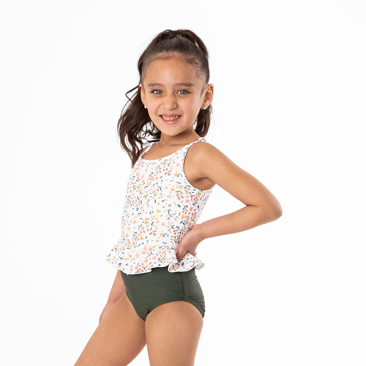 Scoop Neck Peplum Tankini Top (Girls)