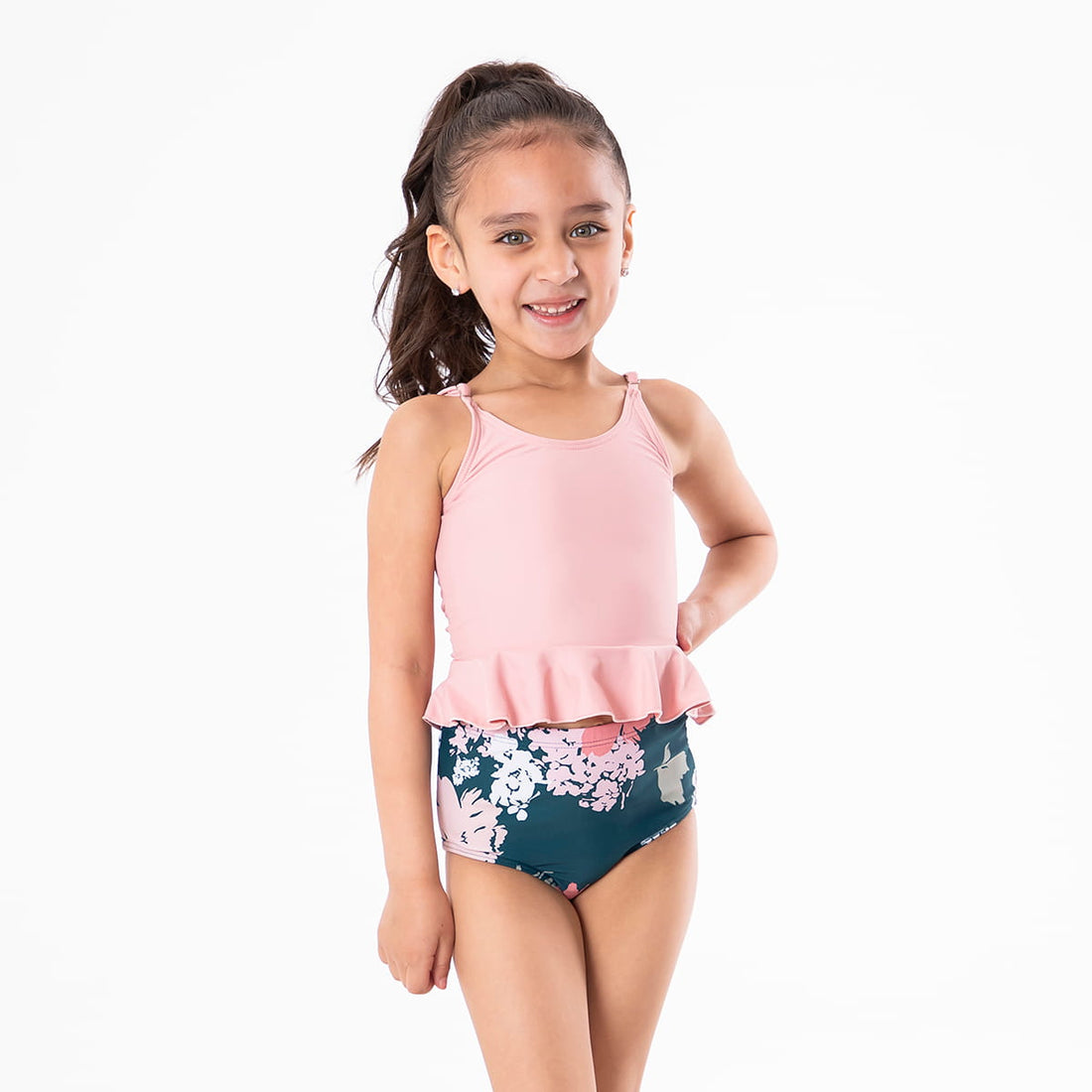 Original High Waist Bottoms (Girls), Cancun Floral / Girls 2-3, main product image by Janela Bay