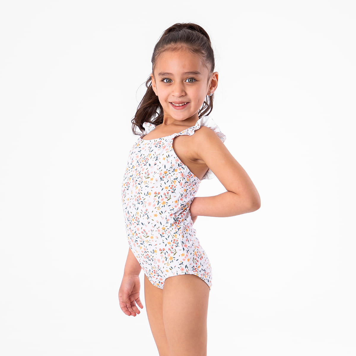 Ruffle Strap One Piece Swimsuit (Girls)