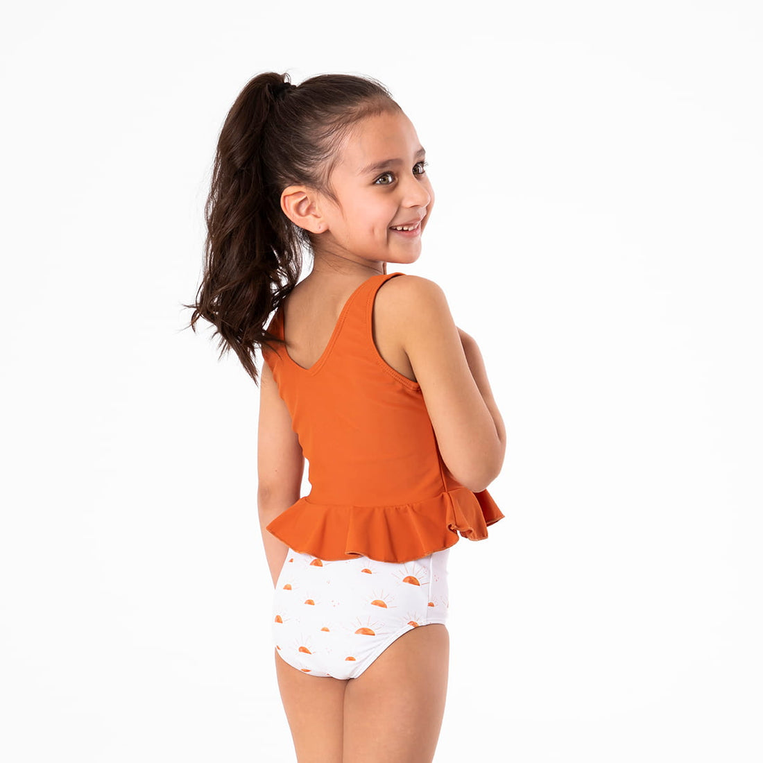Original High Waist Bottoms (Girls), Golden Hour / Girls 2-3, main product image by Janela Bay