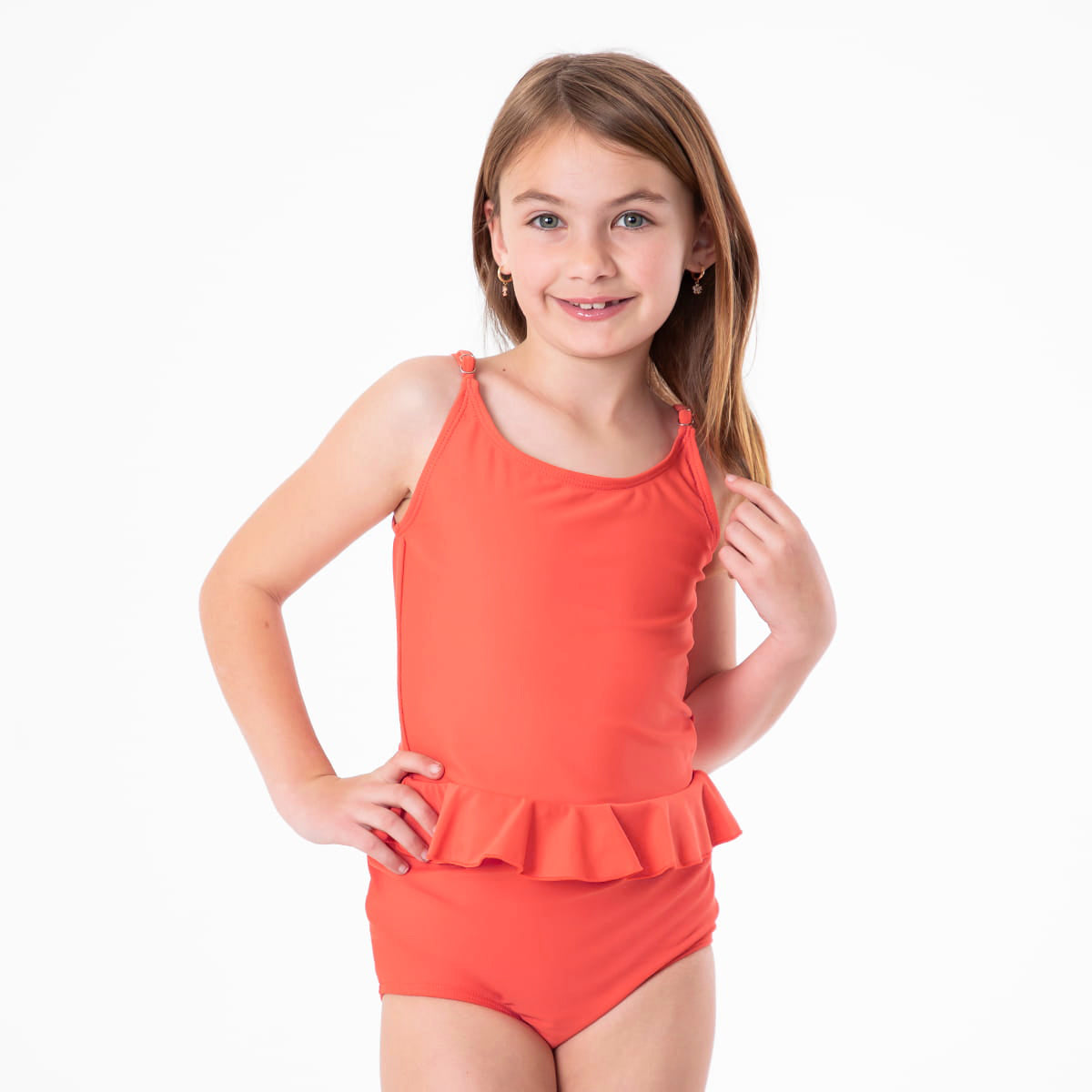 Scoop Neck Peplum Tankini Top (Girls), thumbnail image 1 of 6