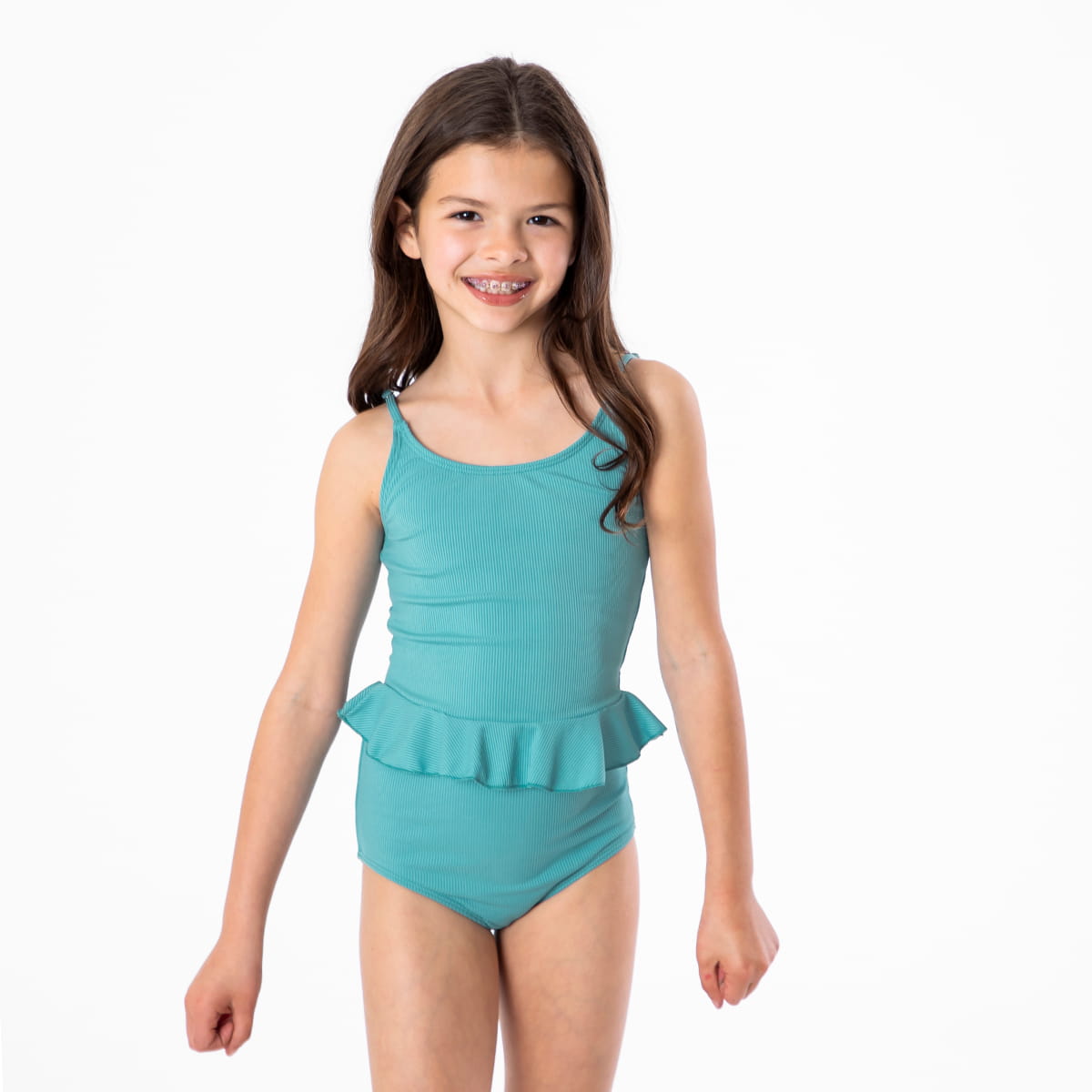 Scoop Neck Peplum Tankini Top (Girls), thumbnail image 5 of 6