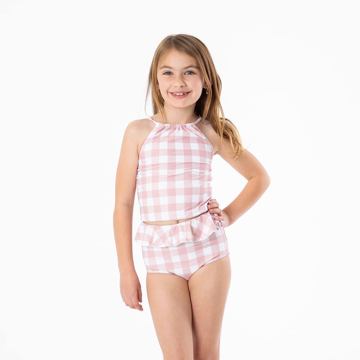 High Neck Crop Tankini Top (Girls)