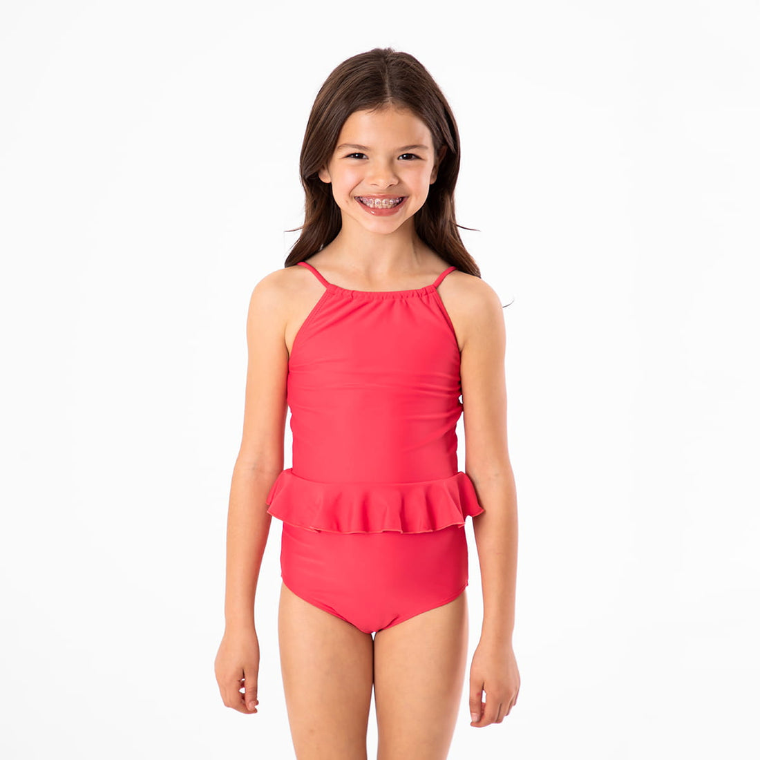 High Neck Peplum Tankini Top (Girls)