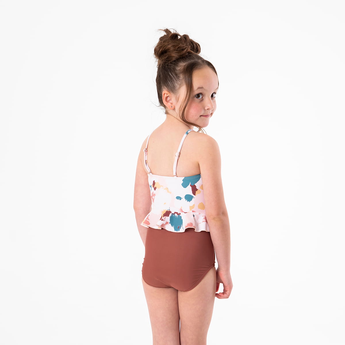 High Neck Peplum Tankini Top (Girls)