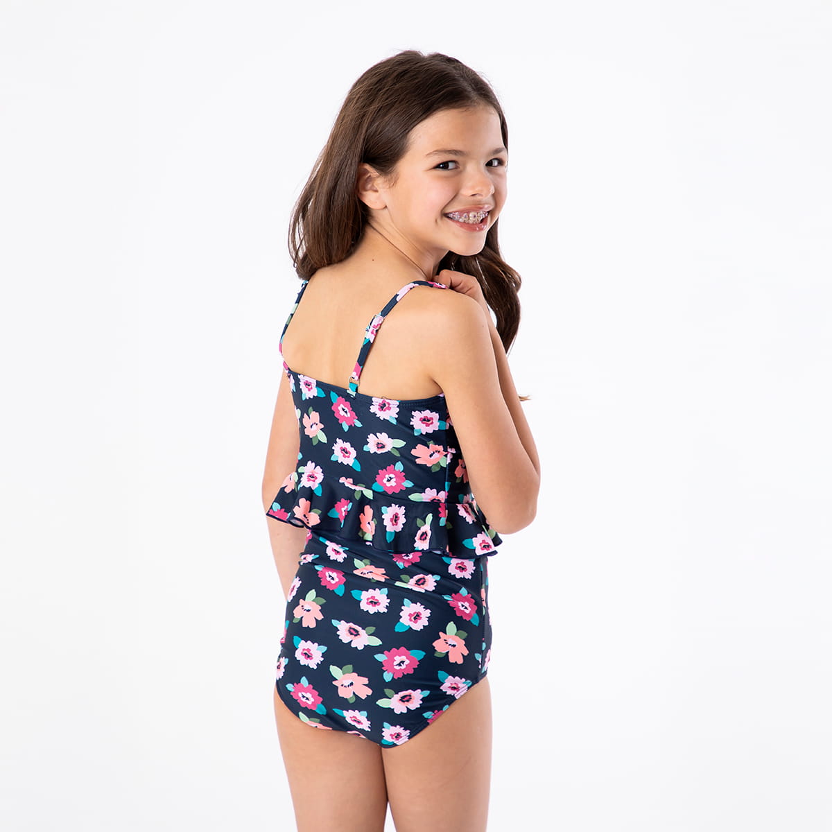 High Neck Peplum Tankini Top (Girls)