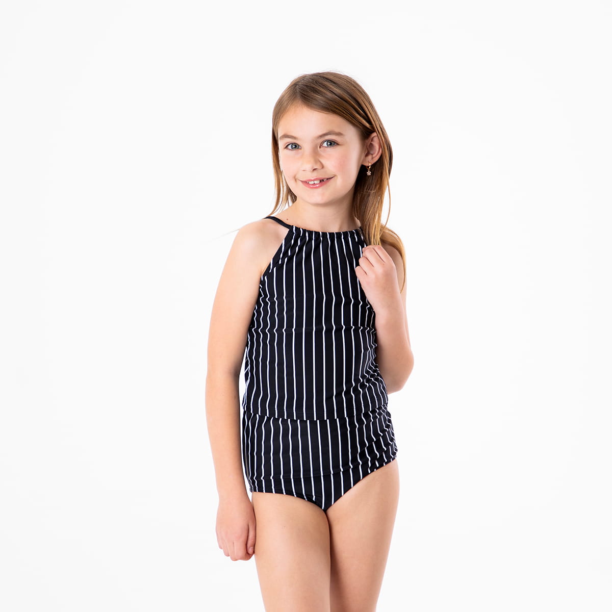 High Neck Crop Tankini Top (Girls)
