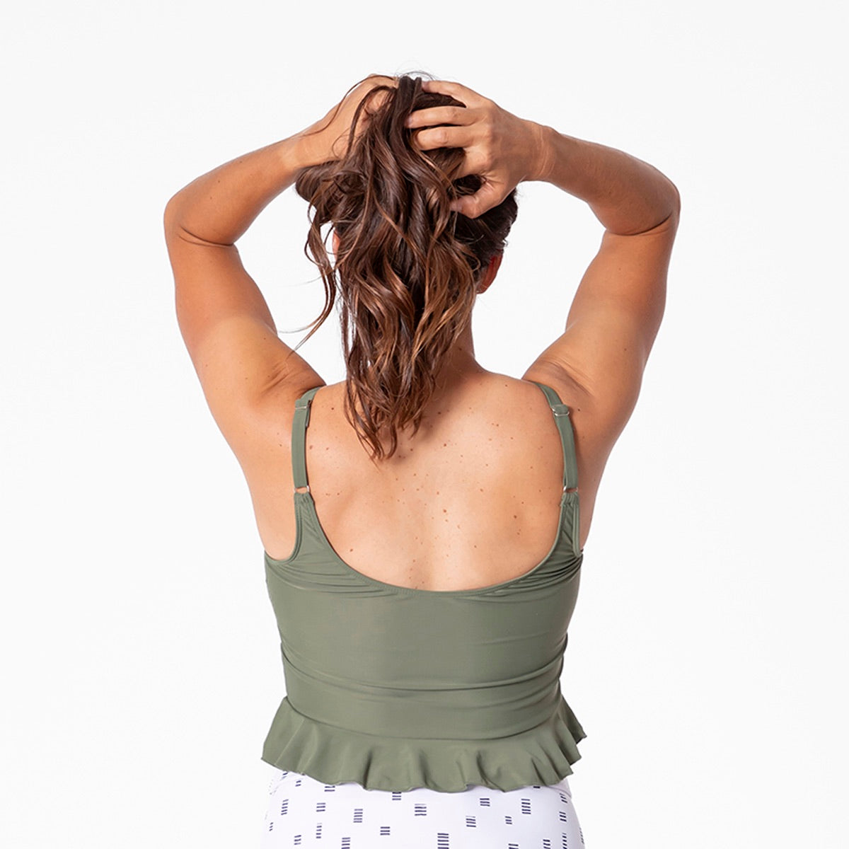 Scoop Neck Peplum Tankini Top