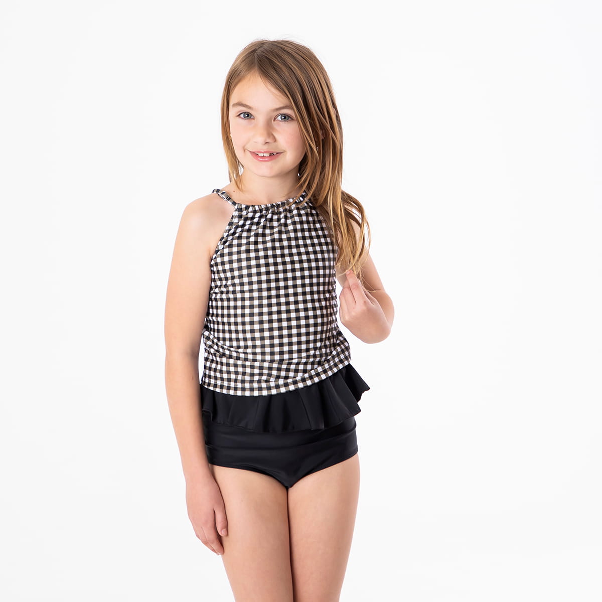High Neck Crop Tankini Top (Girls)