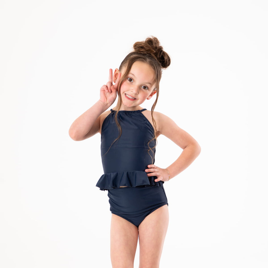 High Neck Peplum Tankini Top (Girls)