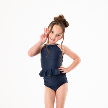 High Neck Peplum Tankini Top (Girls)