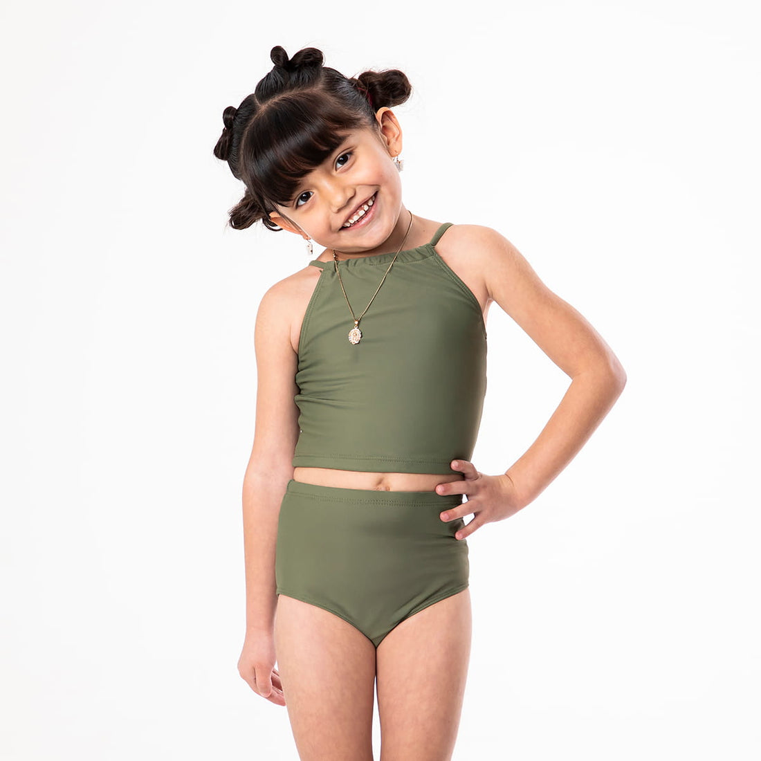 Original High Waist Bottoms (Girls), Sage Green / Girls 2-3, main product image by Janela Bay