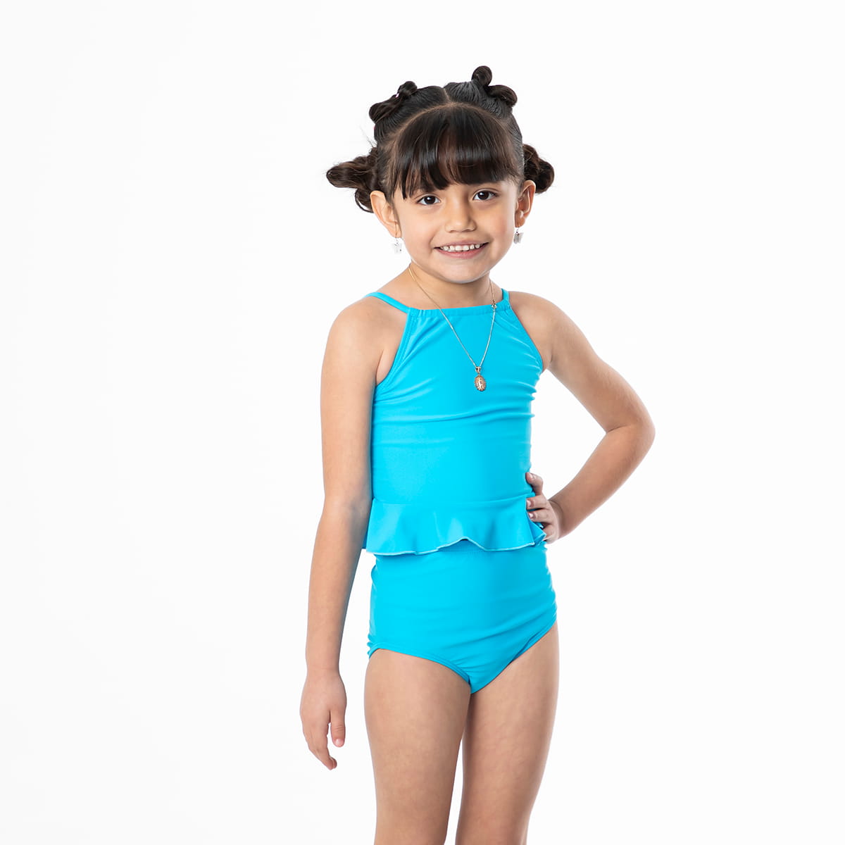High Neck Peplum Tankini Top (Girls)