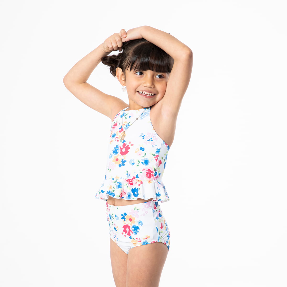 High Neck Peplum Tankini Top (Girls)