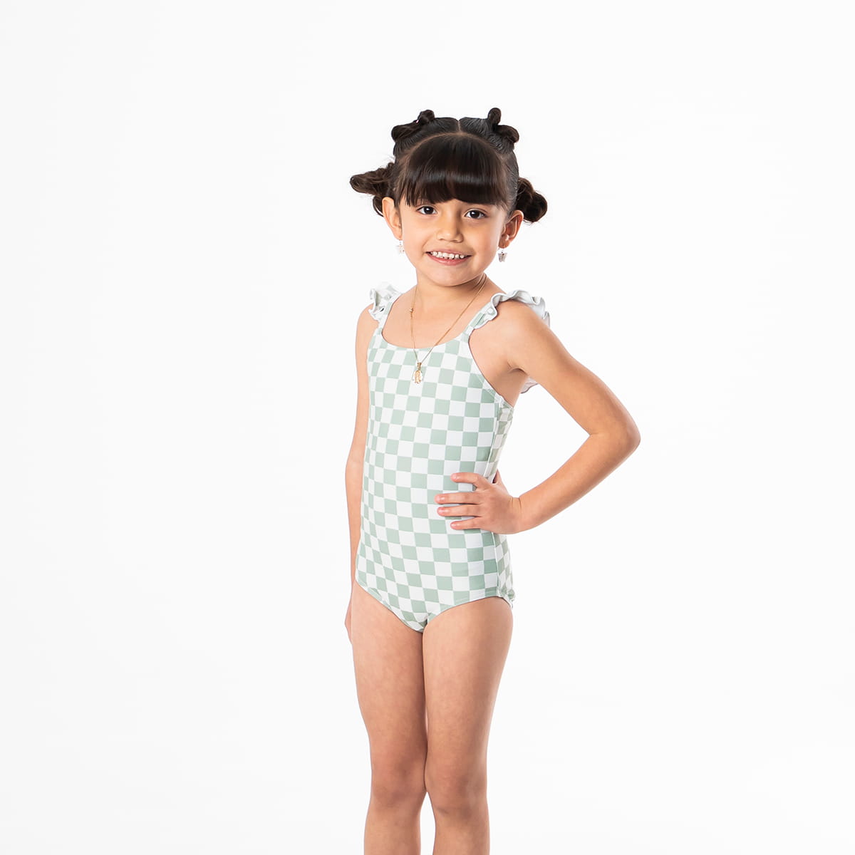 Ruffle Strap One Piece Swimsuit (Girls)