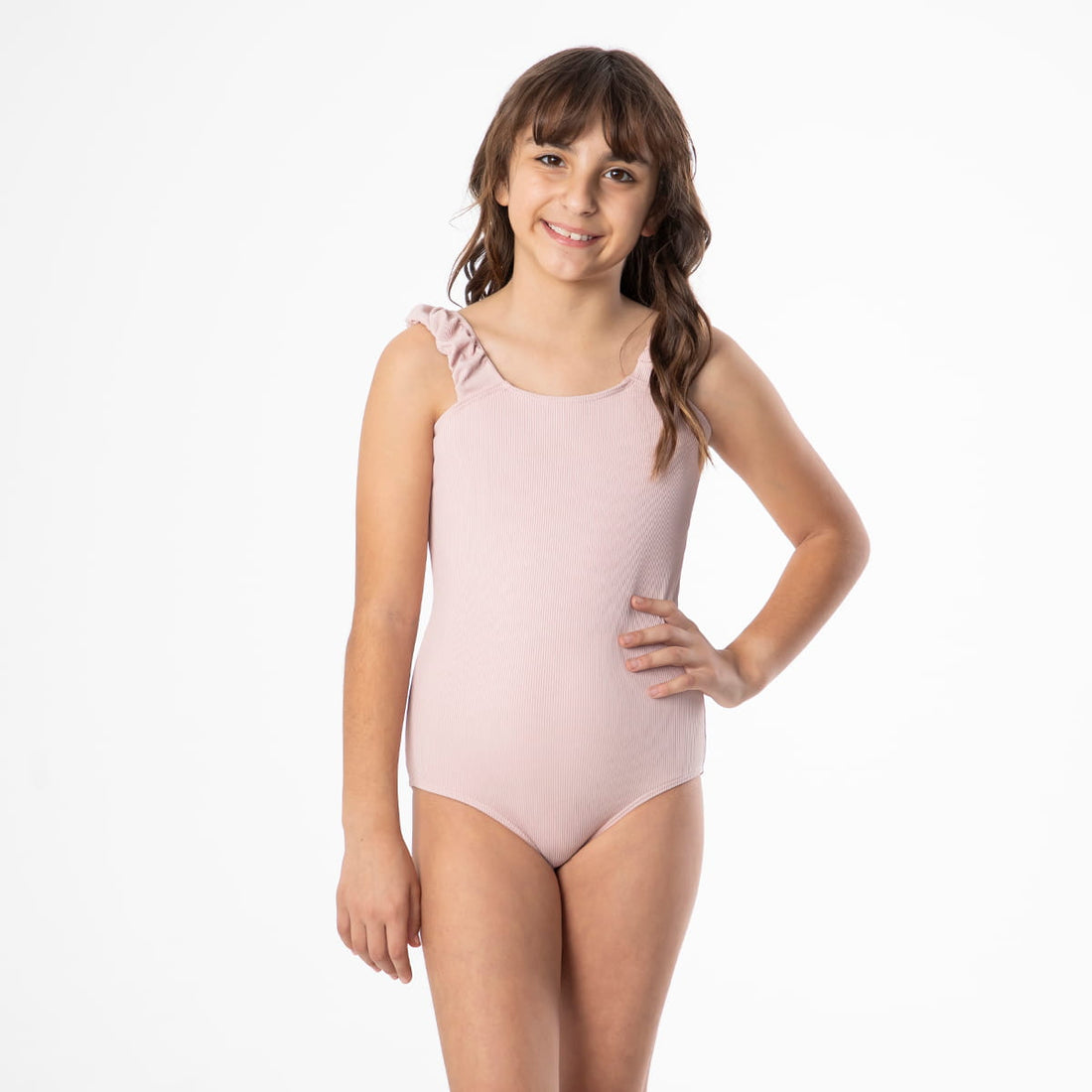 Puffy Sleeve One Piece Swimsuit (Girls)