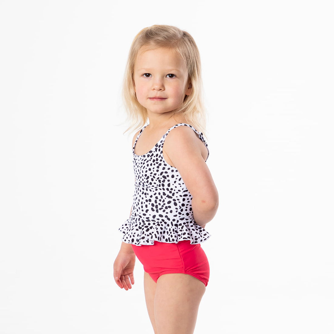 Scoop Neck Peplum Tankini Top (Girls) by Janela Bay