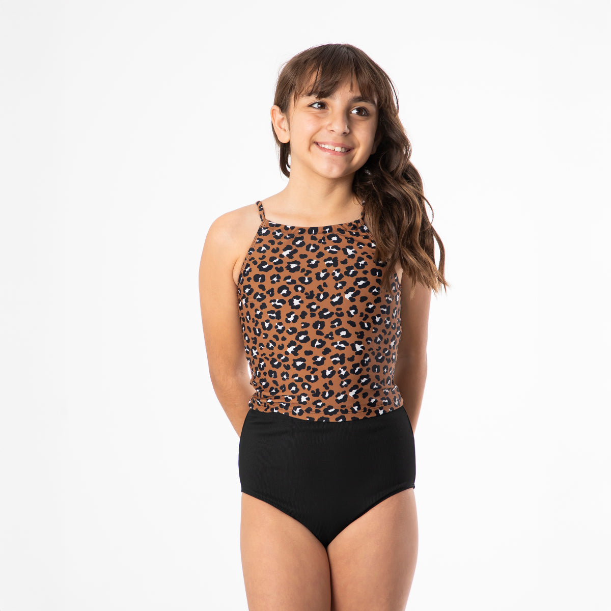 Girls High Neck Tankini Top | Modest Swimwear - Janela Bay