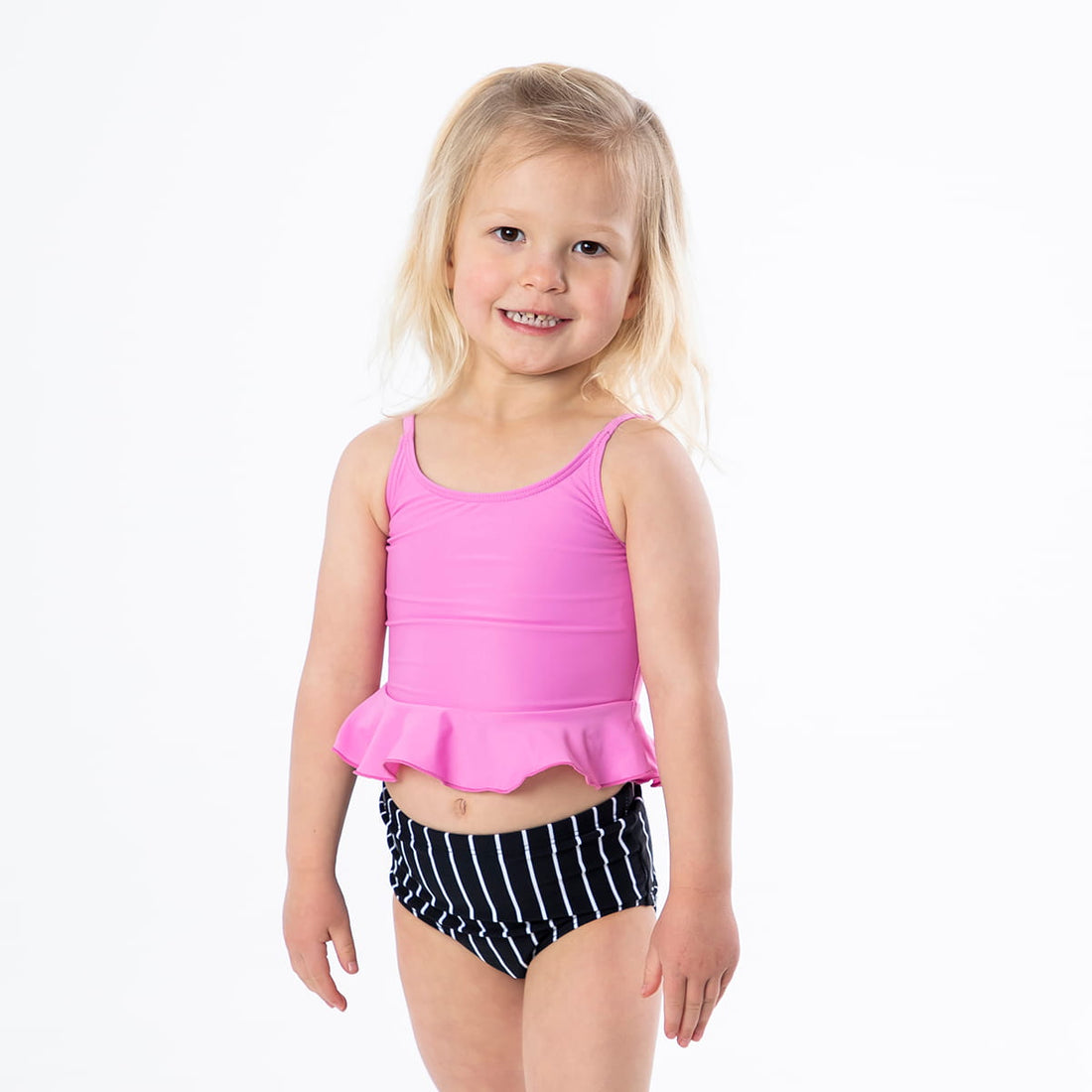 Scoop Neck Peplum Tankini Top (Girls), Lilac / Girls 2-3, main product image by Janela Bay