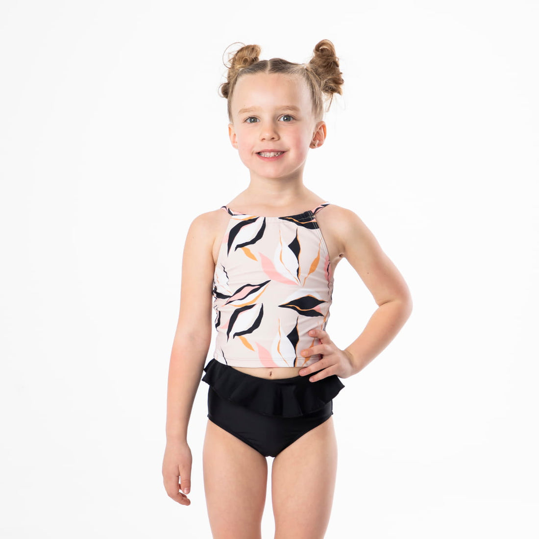 High Neck Crop Tankini Top (Girls)