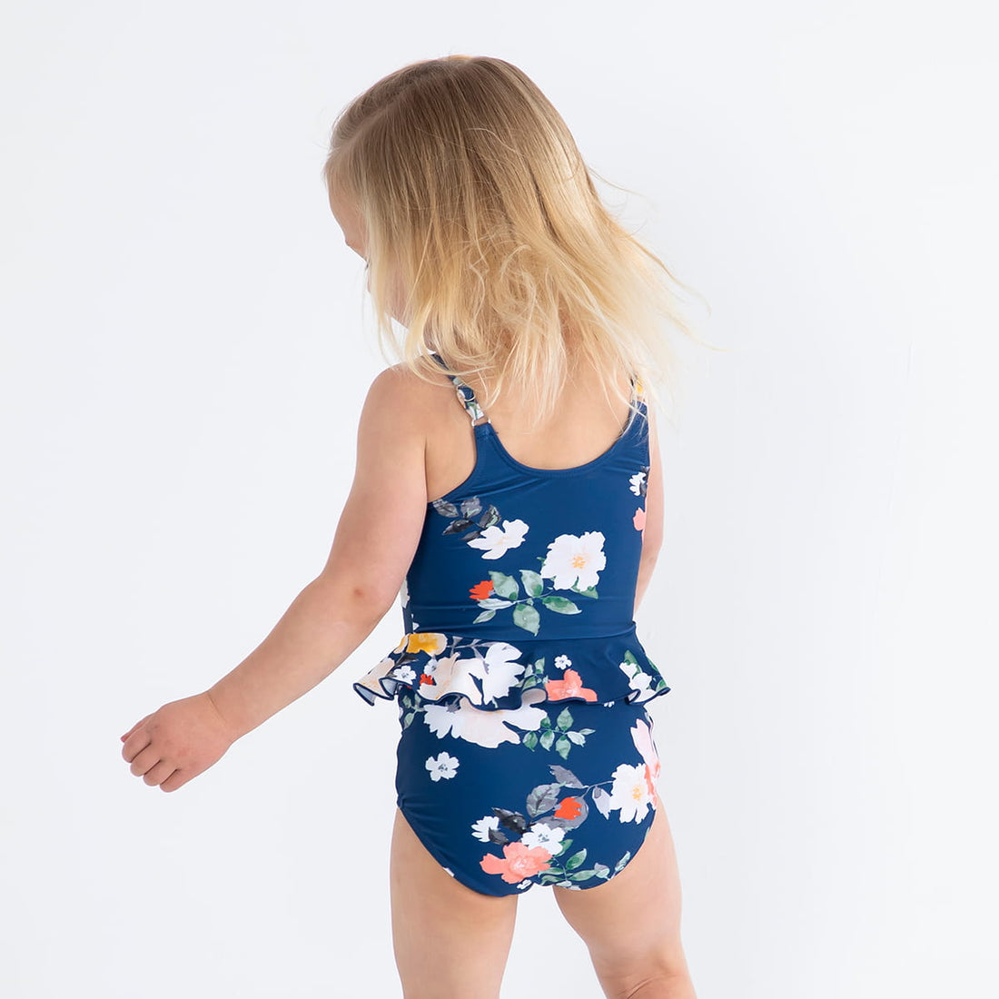 Scoop Neck Peplum Tankini Top (Girls), Watercolor Floral / Girls 2-3, alternate product image by Janela Bay