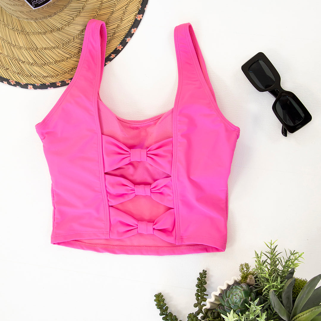 Triple Bow Back Tankini Top
