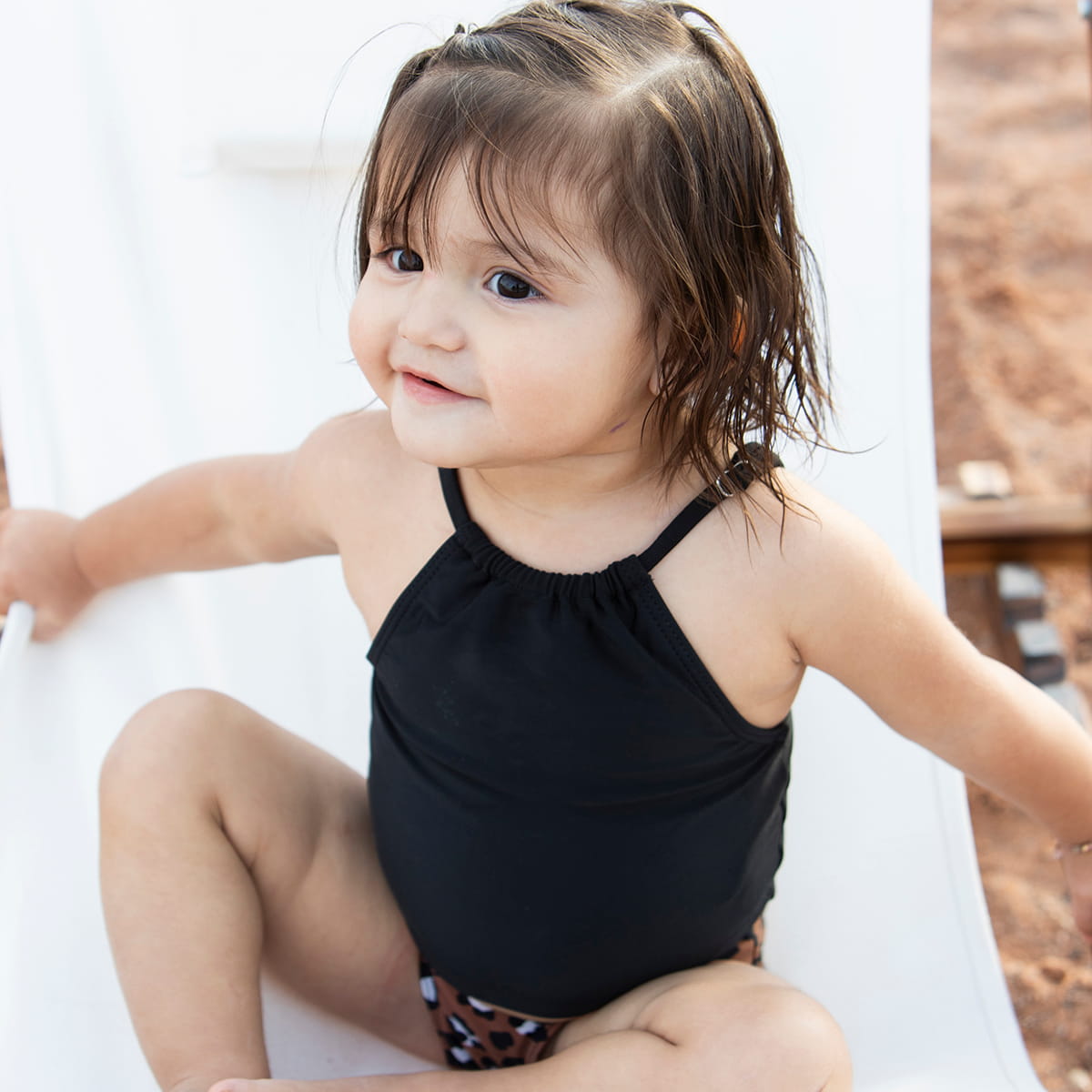 High Neck Crop Tankini Top (Girls)