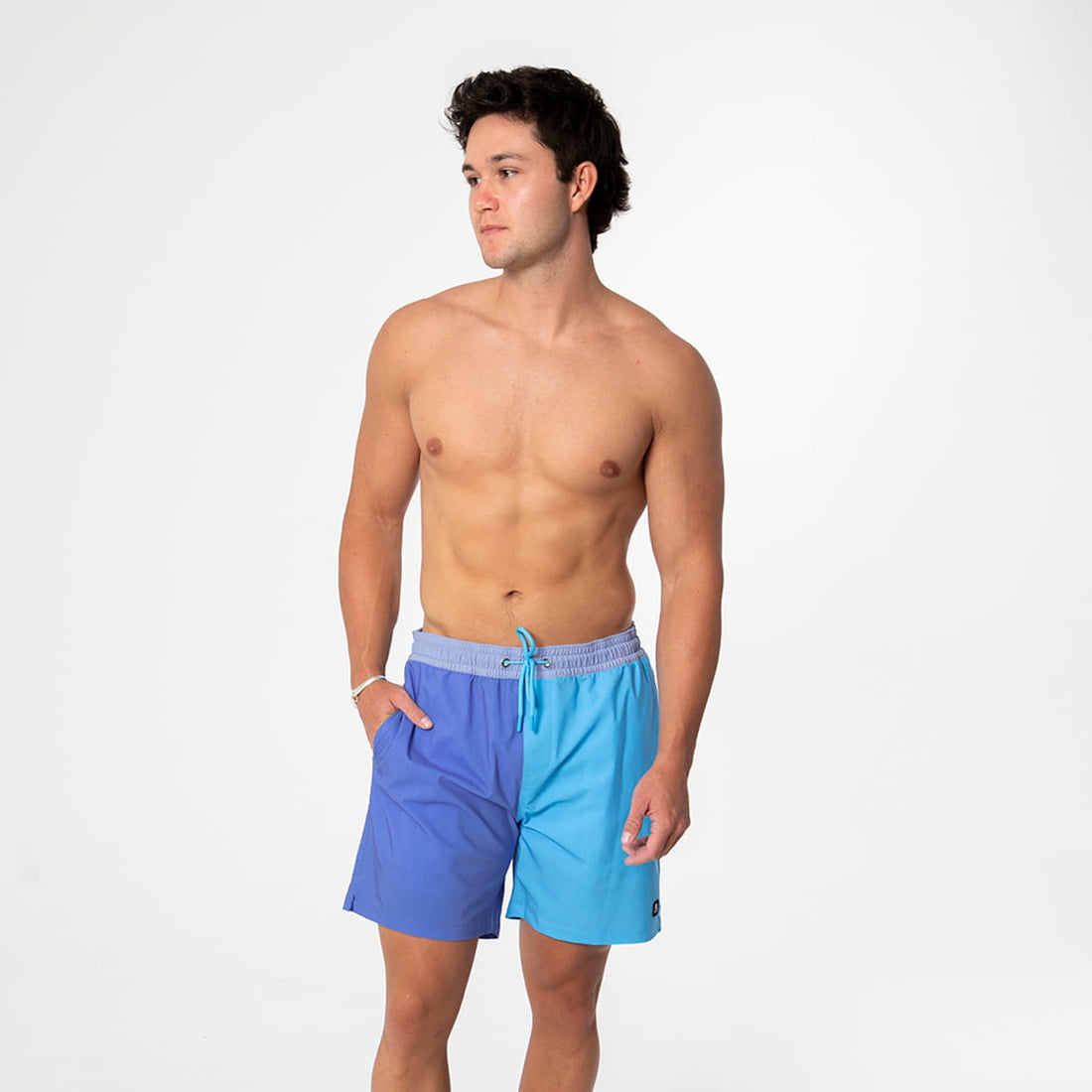 Cruiser Shorts, Periwinkle Color Block / XS, main product image by Janela Bay