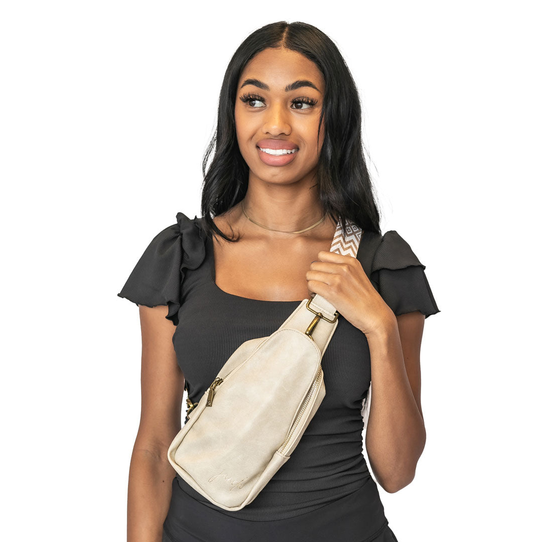 crossbody bag women for travel Black Sling Crafted from faux leather Michael Kors Black Fur Shoulder