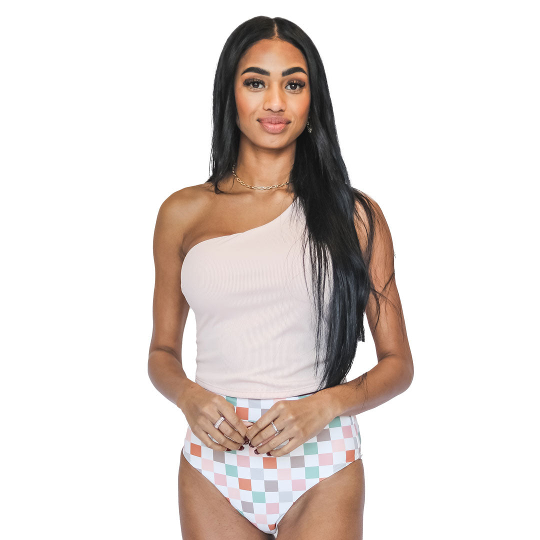Single Shoulder Tankini Top
