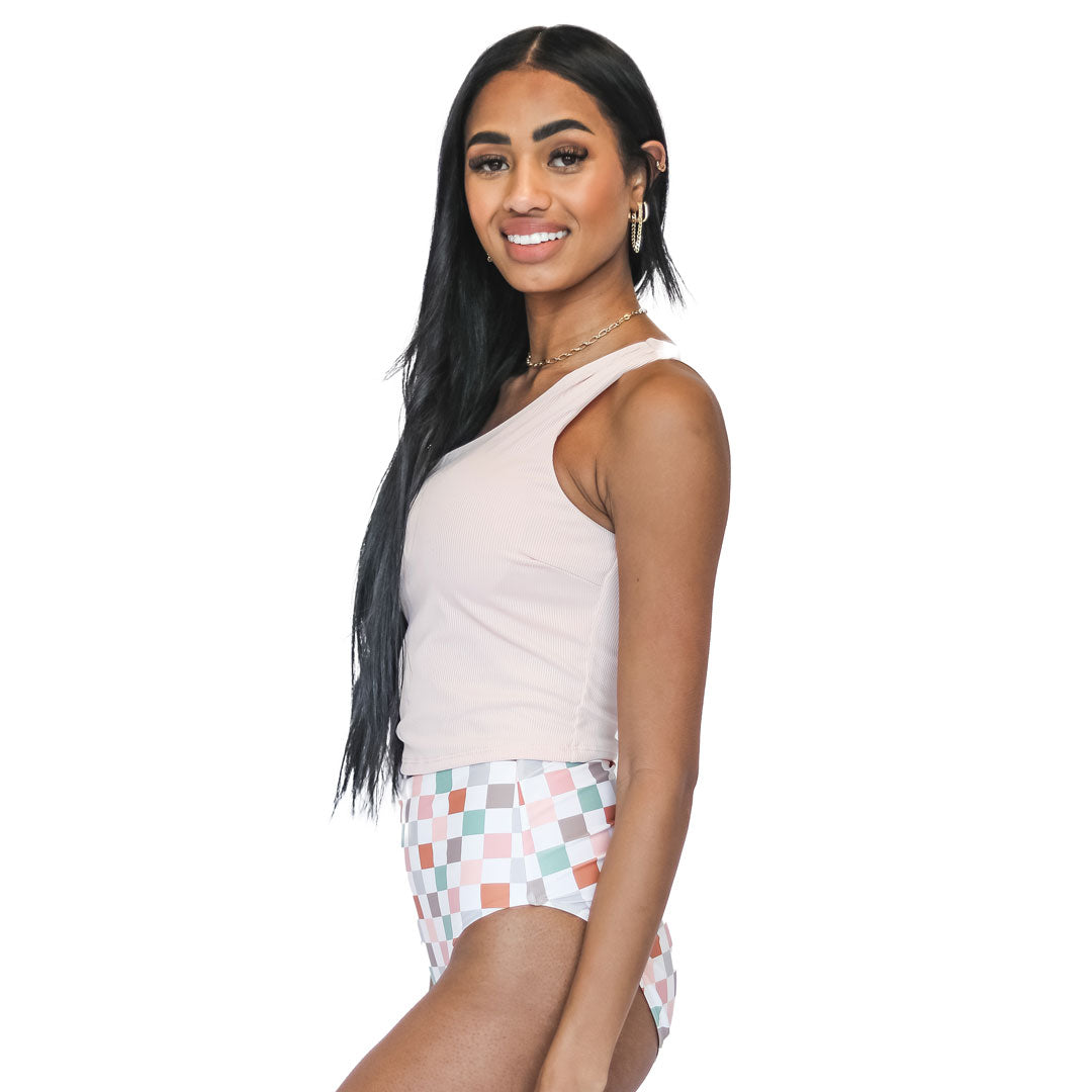 Single Shoulder Tankini Top