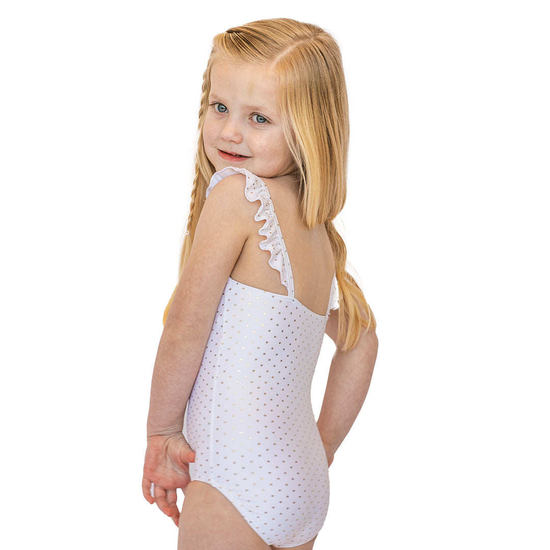 Ruffle Strap One Piece Swimsuit (Girls) by Janela Bay