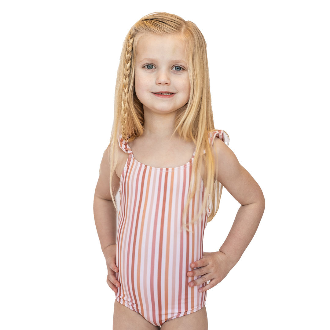 Ruffle Strap One Piece Swimsuit (Girls)