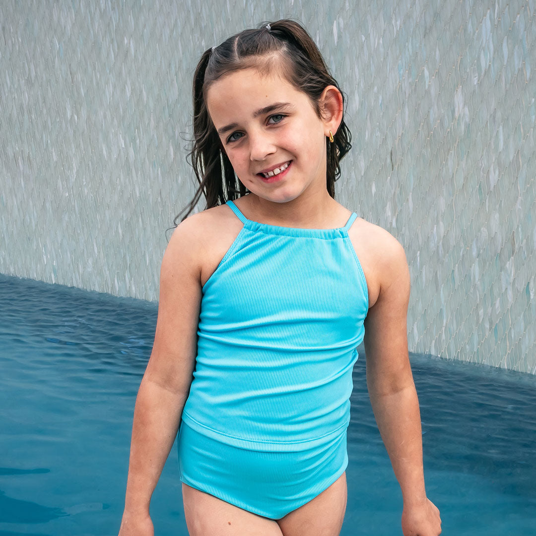 High Neck Crop Tankini Top (Girls)
