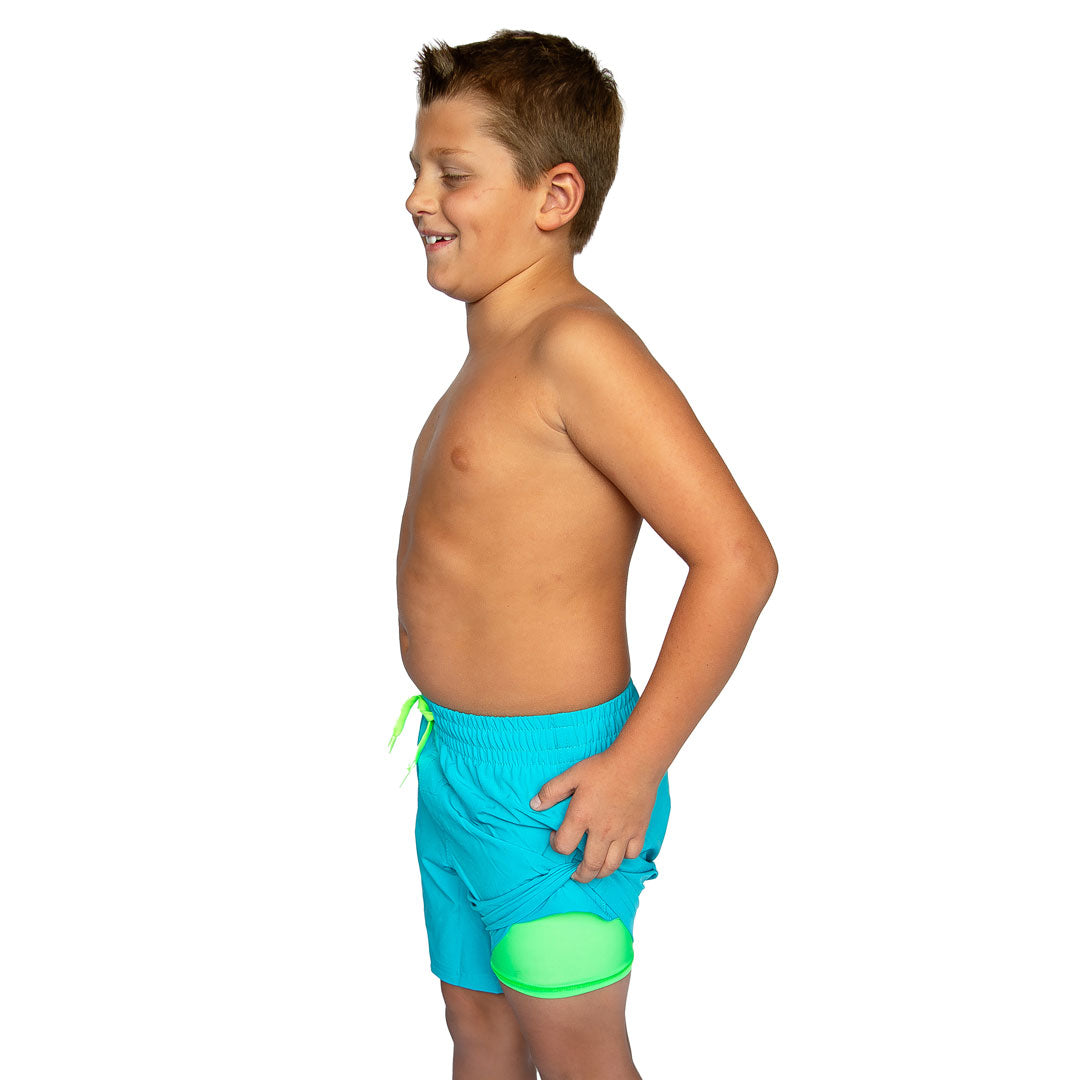 Reef Shorts (Boys), Neon Blue / Boys 2T, alternate product image by Janela Bay