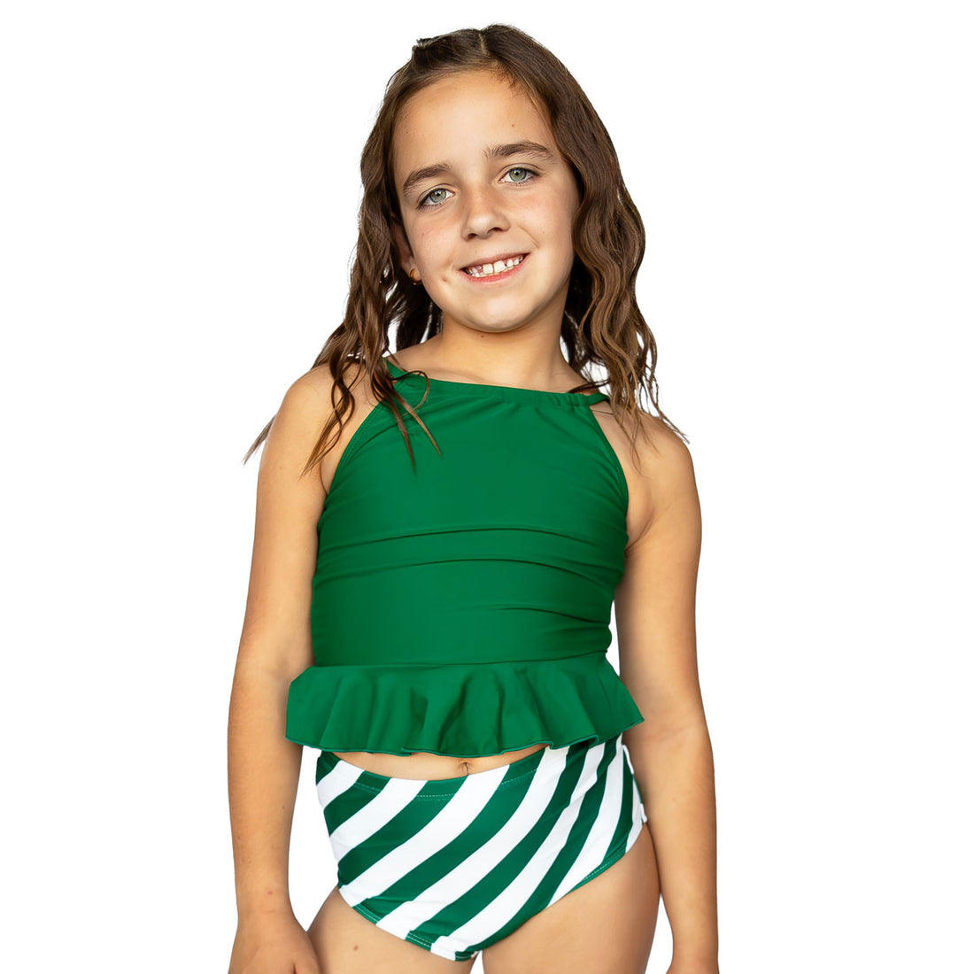 High Neck Peplum Tankini Top (Girls)