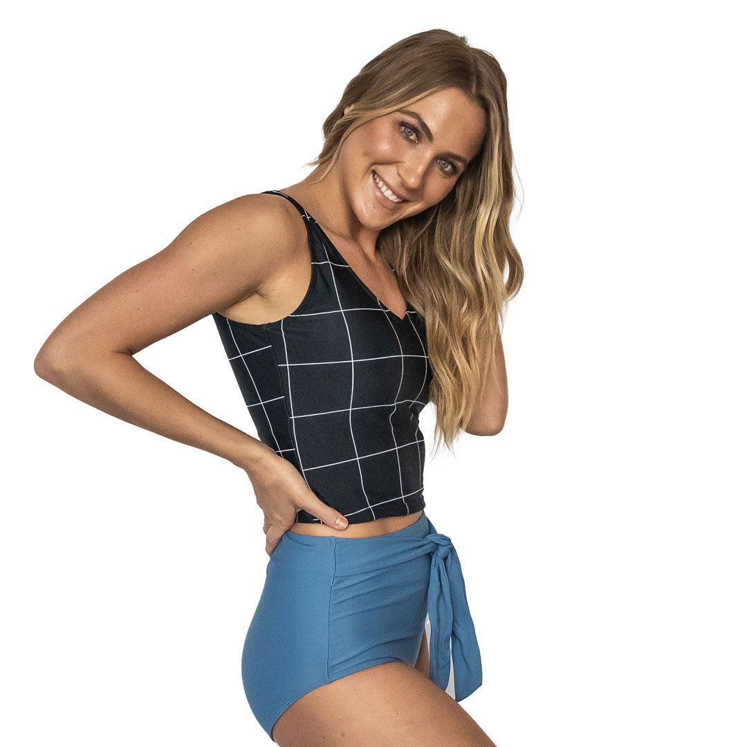 Waist Tie Bottoms, Stone Blue / XXS, alternate product image by Janela Bay