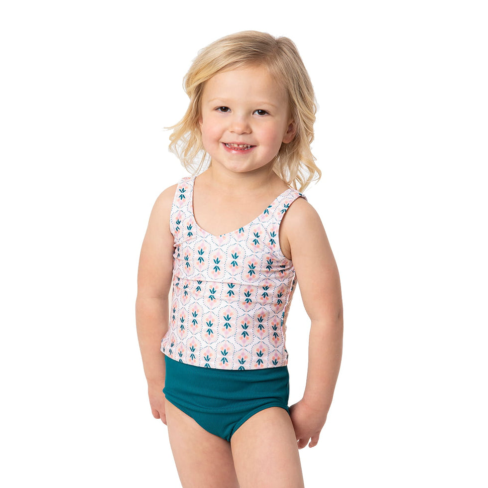 Girls V Neck Tankini Top | Modest Swimwear - Janela Bay