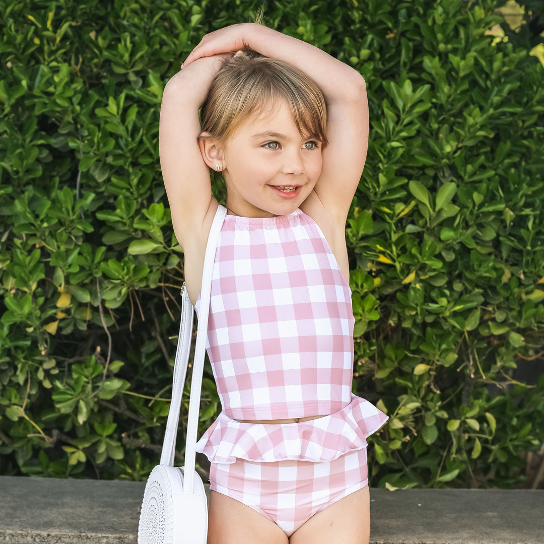 High Neck Crop Tankini Top (Girls)